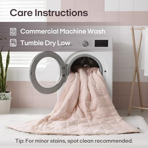 Image of ZonLi Weighted Blanket for Adults(80 inchx87 inch, 20lbs,Light Pink) King Size High Breathability Cooling Heavy Blanket, Soft Material with Premium Glass Beads,All-Season.