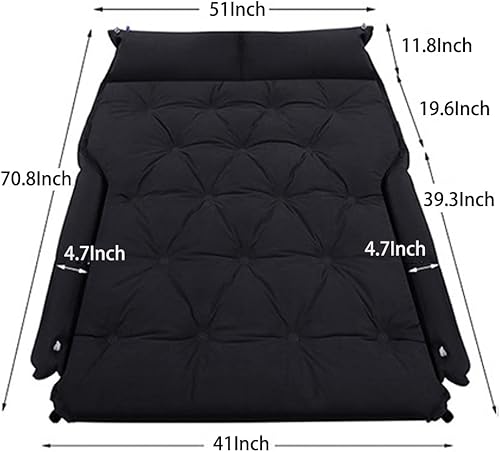 Miniatura 2 de Colchón de aire autoinflable para automóvil, tapete de dormir autoinflable para acampar con almohada integrada, cama de automóvil, cama de dormir