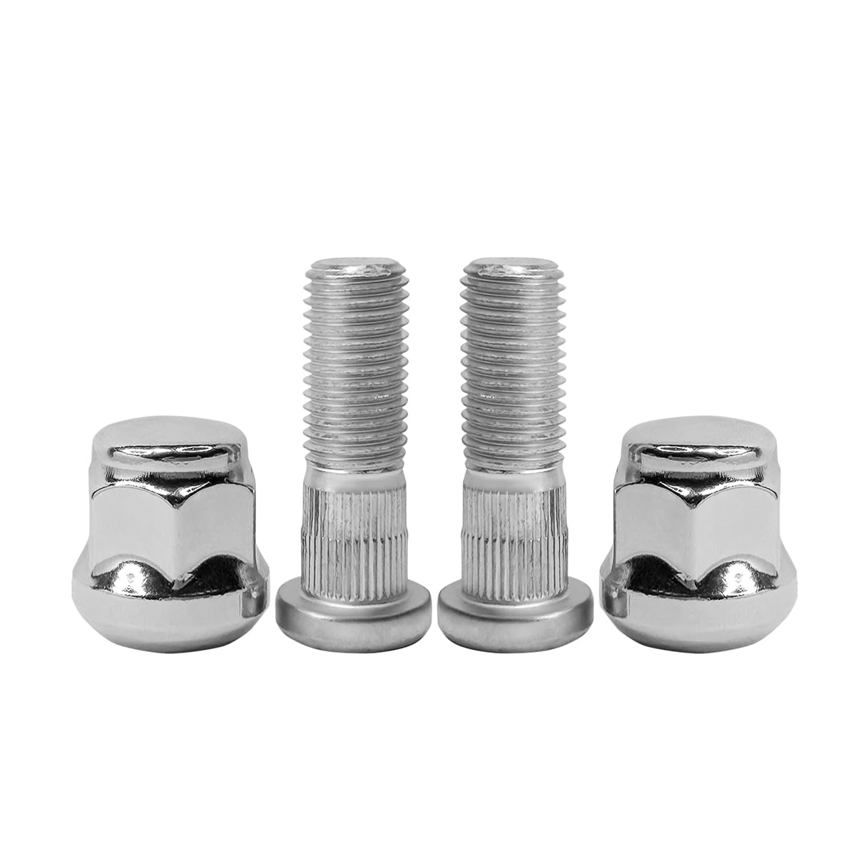 M12x1.5 Chrome Wheel Lug Stud Nut Set Compatible with Honda Accord Civic City CR-V Fit HR-V Insight Element Prelude S2000 Acura Legend Integra MDX ILX RSX TL TLX (4PCS)