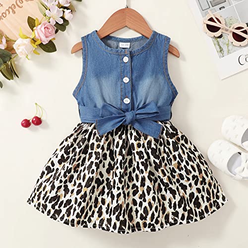 Saeaby Baby Girl Dress Toddler Girl Summer Clothes Infant Sleeveless Dress Denim Flower Sundress Cute Dresses for Girl4