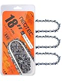 18 Inch Chainsaw Chain 3/8" LP Pitch .050" Gauge 63 Drive Links Fits for Craftsman Greenworks Prorun and Worx (3 Chains)