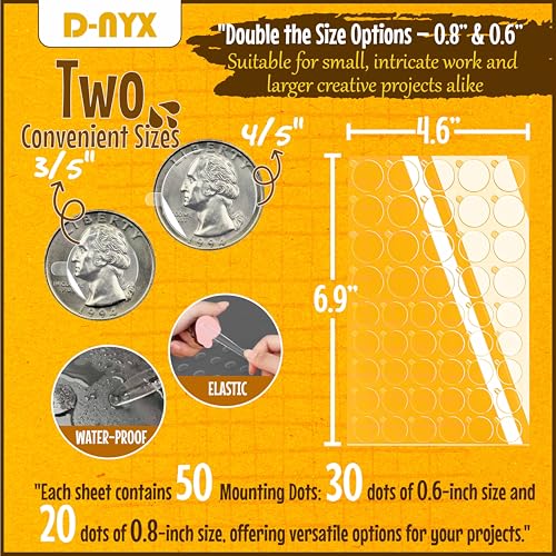 Double Sided Tape Adhesive Dots Stickers 280, 350, 450, 550 or 700 Pack Removable Putty No Trace Clear Sticky Tac Blue Sticky Tack Balloon Tassels Picture Hanging Strips (350 Sticky Dots) - Image 4