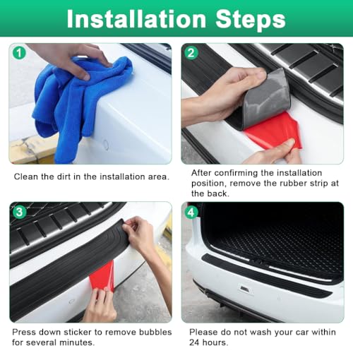Image of STHIRA Car Rear Bumper Protector 35.43x2.75 inch Peel-and-Stick Guard Strip