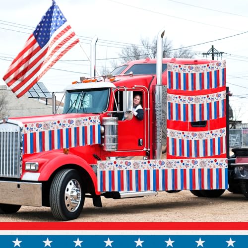 Image of 4th of July Decoration 4 Packs 10 Feet Long Foil Fringe Star Garland Memorial Day USA Red White Blue Independence Day Tinsel Metallic Streamers Patriotic Banner Car Parade Floats Garden Trailer