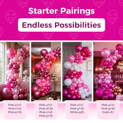 Image of Bezente Pearl Hot Pink Balloons Latex Party Balloons - 100 Pack 12 inch Round Helium Magenta Fuchsia Dark Pink Balloons for Princess Gender Reveal Birthday Wedding Anniversary Party Decorations