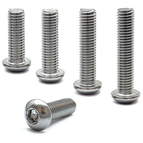 MonsterBolts - M8 x 40mm Button Head Socket Cap Screws, ISO 7380, Stainless Steel A2, 10 Pack