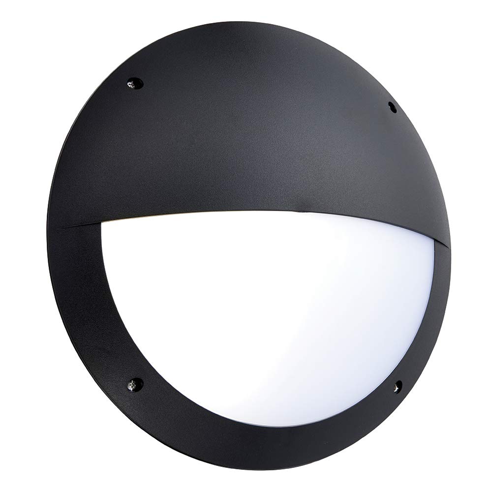 Saxby 78608 Seran Black Eyelid IP65 Outdoor Microwave Sensor 12W Daylight White LED Bulkhead