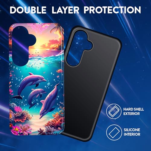EFGWSDER for Galaxy S26 Plus Case,Heavy Duty Shockproof Dual-Layer Phone Case with Drop Protection, Non-Slip Protective Cover for Samsung Galaxy S26 Plus 6.7",Dolphin Coral Sunshine - image 2