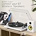 Turntables Record Player Wireless Output Connectivity Vinyl Player Iron Plate Belt-Drive Turn Tables Support 33&45 RPM Speed Phono Line Output USB Digital to PC Recording ATN3600L MM Cartridge White