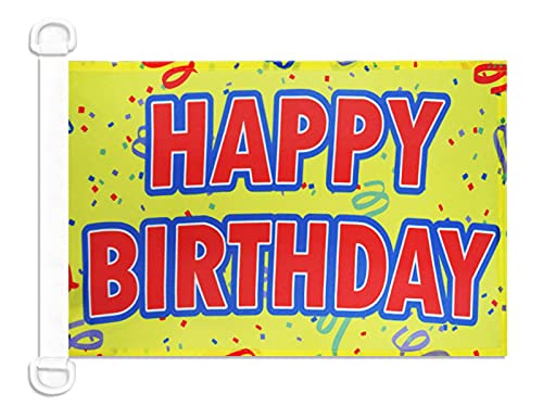 AZ FLAG Happy Birthday Yellow Nautical Flag 18'' x 12'', Happy birthday flags 30 x 45 cm, Banner 12x18 in for boat