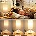Dicoool Touch Bedside Table Lamp with USB - 3 Way Dimmable Wood Lamp for Bedroom Nightstand, Desk Lamp with Charging Station for Dorm, Living Room, Office, Kids Room, Small, 14in