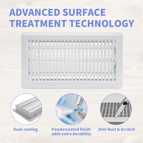 image for Howeall 6x12 Inch Floor Register 2 Pack - Heavy Duty Steel Walkable Fl