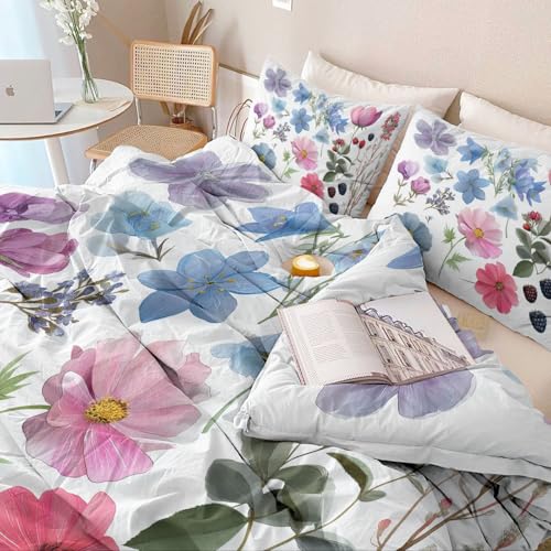 Housse de couette aquarelle florale en microfibre douce et facile d'entretien - 6