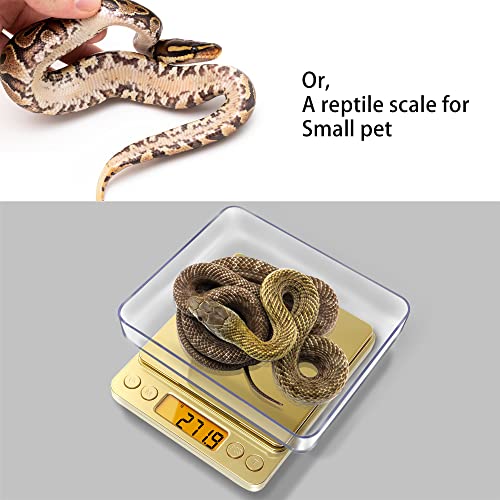 Fuzion Digital Kitchen Scale, 3000G/0.1G Precision Scale With 2 Trays, Small Mini Scales Digital Gram And Oz, Reptile Scale, Digital Coffee Scale, Lab Scale With Tare Function, Lcd Display #TOP6