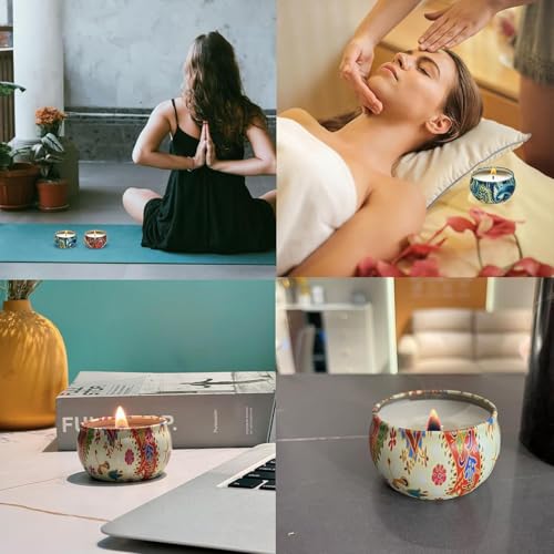 Phinicco Latas de vela para fabricação de velas, 18 peças, latas vazias de 70 g com tampas, potes de