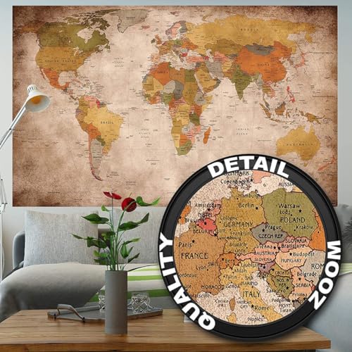 Tapiz de pared funcional y reutilizable de mapa del mundo para transformar tu dormitorio 5