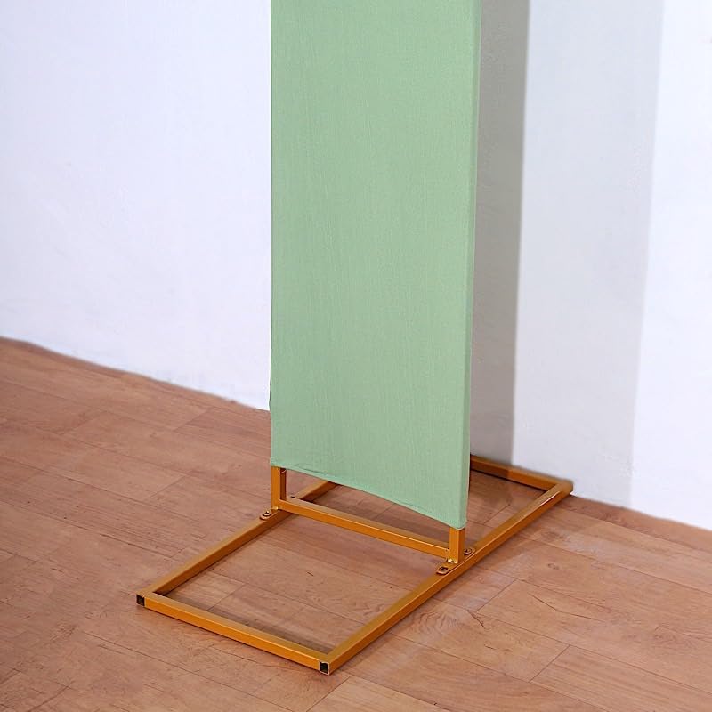 Miniatura 5 de BalsaCircle - Telón de fondo de elastano ajustable de 8 pies, color verde salvia, doble arco abierto, cubierta de soporte, boda, fiesta, eventos,