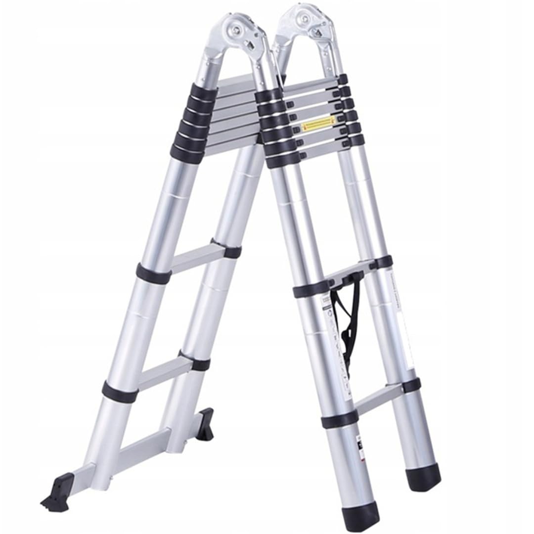 Teleskopleiter Ausziehbar mit Gelenkfunktion – 4,4m / 440cm (2x2,2m Stehleiter), Alu Kombileiter Mehrzweckleiter Klappbar, EN131 Belastbar 150kg, Rutschfest & Platzsparend, Haushalt & Baustelle