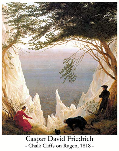 Art Moderne Chalk Cliffs on Rugen - Impression Style Peinture à l'Huile sur Toile - Poster 28x36cm