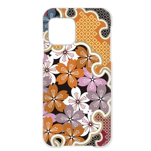 AQUOS sense6s SHG07 用 センス6エスのケース スマホケース ケータイ ハードカバー 和柄 桜 和風 花柄 着物風 オレンジ h145a05