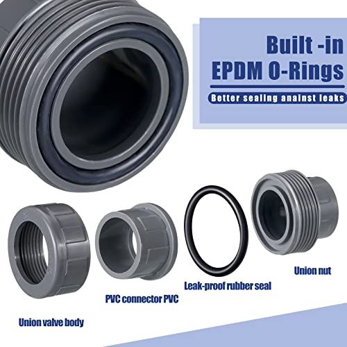 Xuhal Pvc Pipe Fittings Slip Union Heavy Duty Pvc Unions Sch 80 Pipe Quick Couplings Water Pipe Union Fittings For Schedule 80 Water Supply Pipe Connections (4 Pcs, 1 Inch) #TOP1