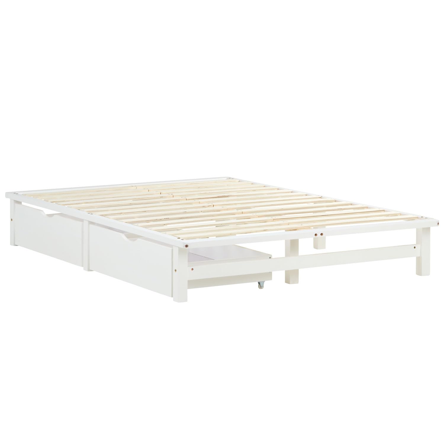 Homestyle4u 1966, houten bed palletbed 140x200 cm, bedframe met