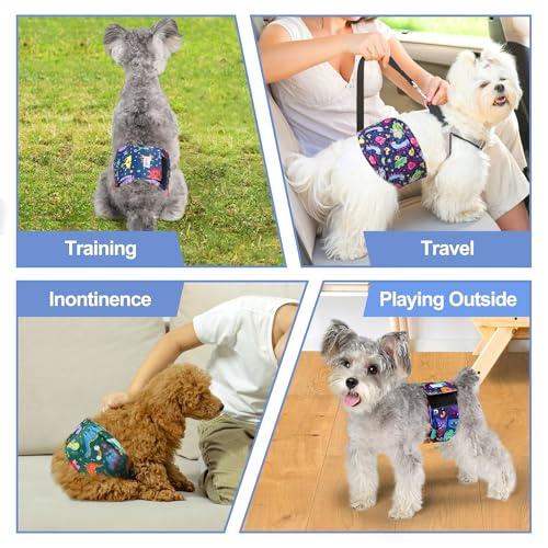 Image of Reusable Dog Diapers Male 3Pcs, Premium Washable Belly Band for Male Dogs XLarge, High Absorbing Male Dog Wraps for Doggie & Puppy in Incontinence, Excitable Urination and Training XL