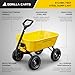 Gorilla Carts Heavy-Duty Steel Dump Cart, 8 Cu Ft Tub, 1200 lb Haul Capacity, Yellow – Towable Utility Wagon with Quick-Release Dumping & Pneumatic Tires for Yard, Landscaping and Gardening
