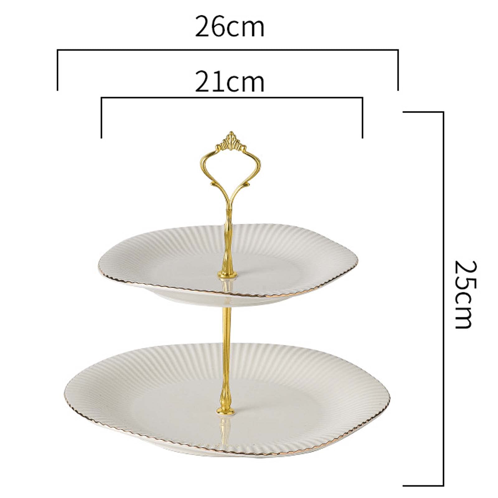 Alzate per Torte in Ceramica a 3 Livelli, Supporto per Torta da Dessert a Torre, espositore Rotondo per Decorazioni per Feste di Compleanno, Matrimoni e tè pomeridiano.