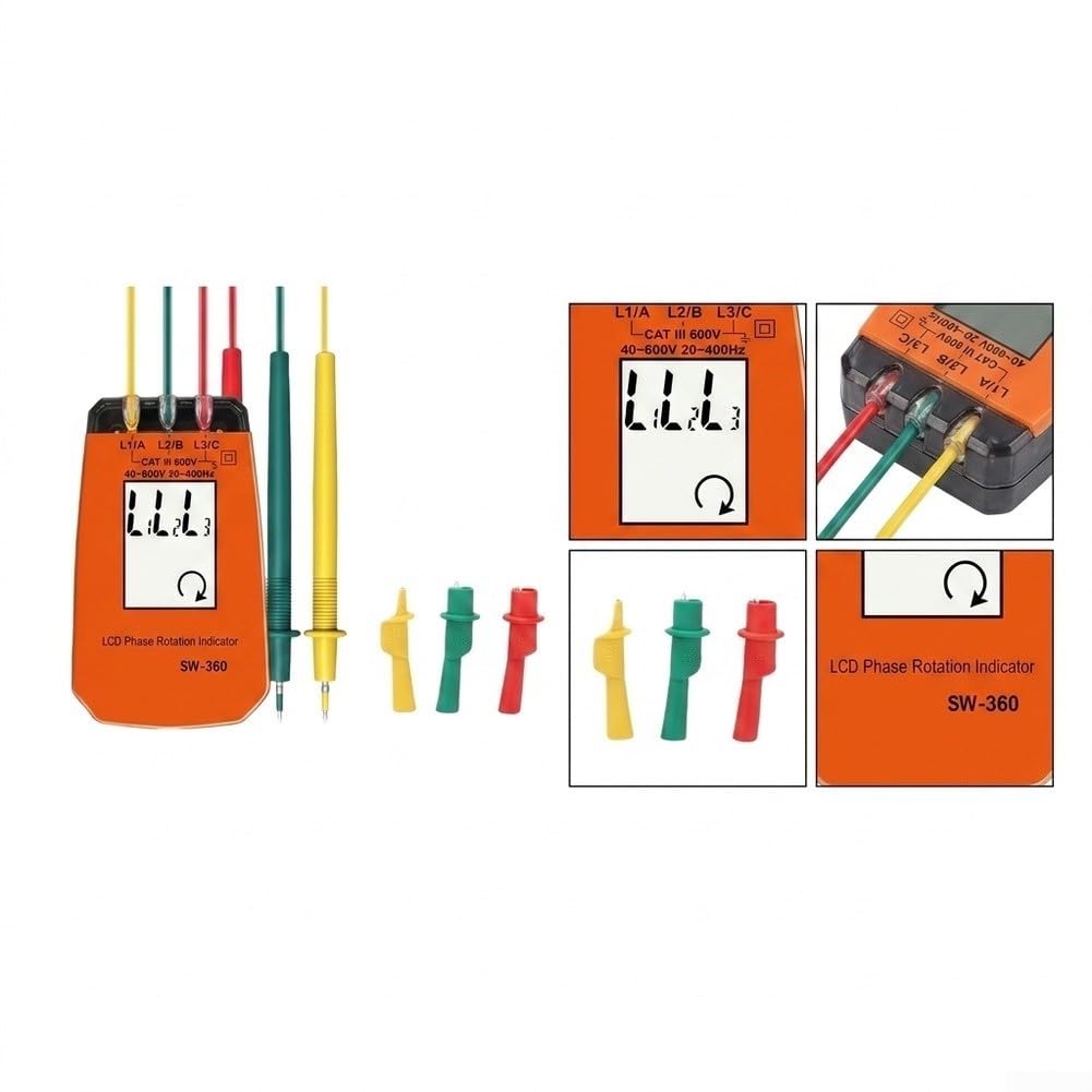 Detector trifásico SW360 LCD 40-600 V alarma (SW-360)