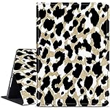 Case for All Amazon Kindle Fire 7 Tablet (9th/7th/5th Generation, 2019/2017/2015 Version), Multi-Angle Viewing Smart Shockproof Protective Tablet Case for Kindle Fire 7, Leopard Print