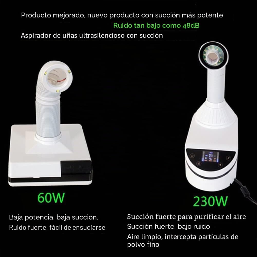 Aspirador De Polvo De Bajo Ruido De 230W, Equipo De Laboratorio Dental Colector De Polvo De Alta Potencia De Velocidad Ajustable con Succión Fuerte Y Ligera