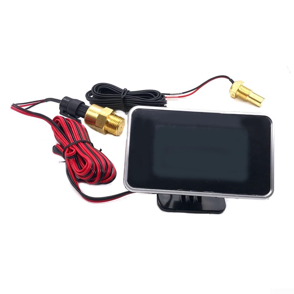 Manometro digitale LCD 4 in 1 per auto con misuratore di pressione dell'olio, visualizzazione della temperatura dell'acqua, indicatore del livello del carburante e voltmetro, ampia gamma 9-39 V