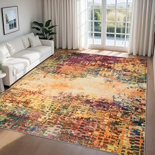 Imperial Rooms Rugs Living Room Extra Large 240 x 340 Short Pile Area Rugs for Bedroom Machine Washable Non Slip Carpet for Kids Room Soft Vintage Design Boho Rug, Vibrant