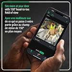 Blink Sonnette de porte vidéo + Extérieur 4 – Caméras de sécurité intelligentes sans fil, tête-à-tête HD vue, durée de vie de la batterie de deux ans. Sync Module Core inclus – 2 système de caméra + Sonnette de porte vidéo