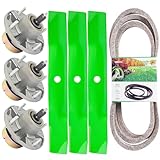TENGMUJX 48 inch Deck Rebuild Kit for John Dee re for John Deere Z425 Z445 Z435 Includes (3) Spindles AM124498 (1) Be lt M154296 (3) Medium-Lift Blades M143520
