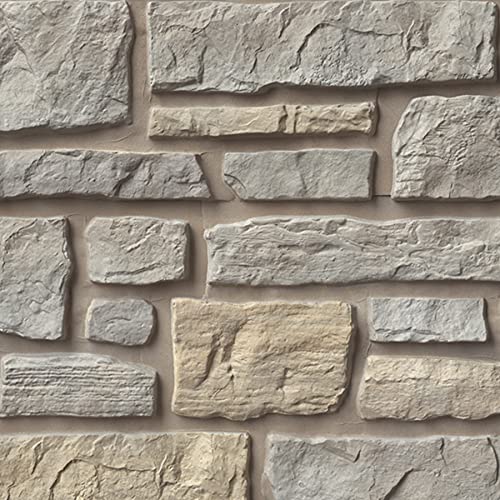 Tando Creek Ledgestone Composite Stone Exterior Siding Panels 1/2 Square (Nordic Mist)