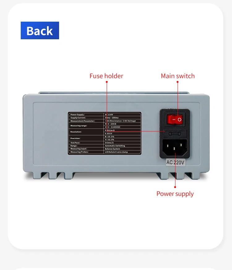Heltec HT-RT01 measuring a battery pack with 4-wire Kelvin clips