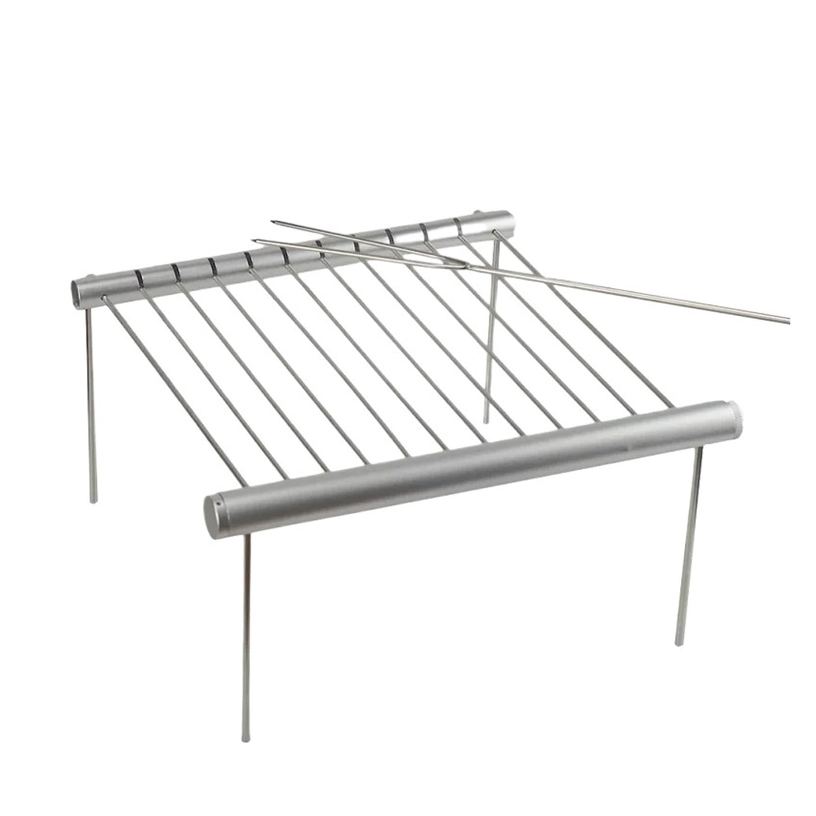 Grill de barbecue portable pour camping et pêche, le mini barbecue de poche en inox ultra léger.