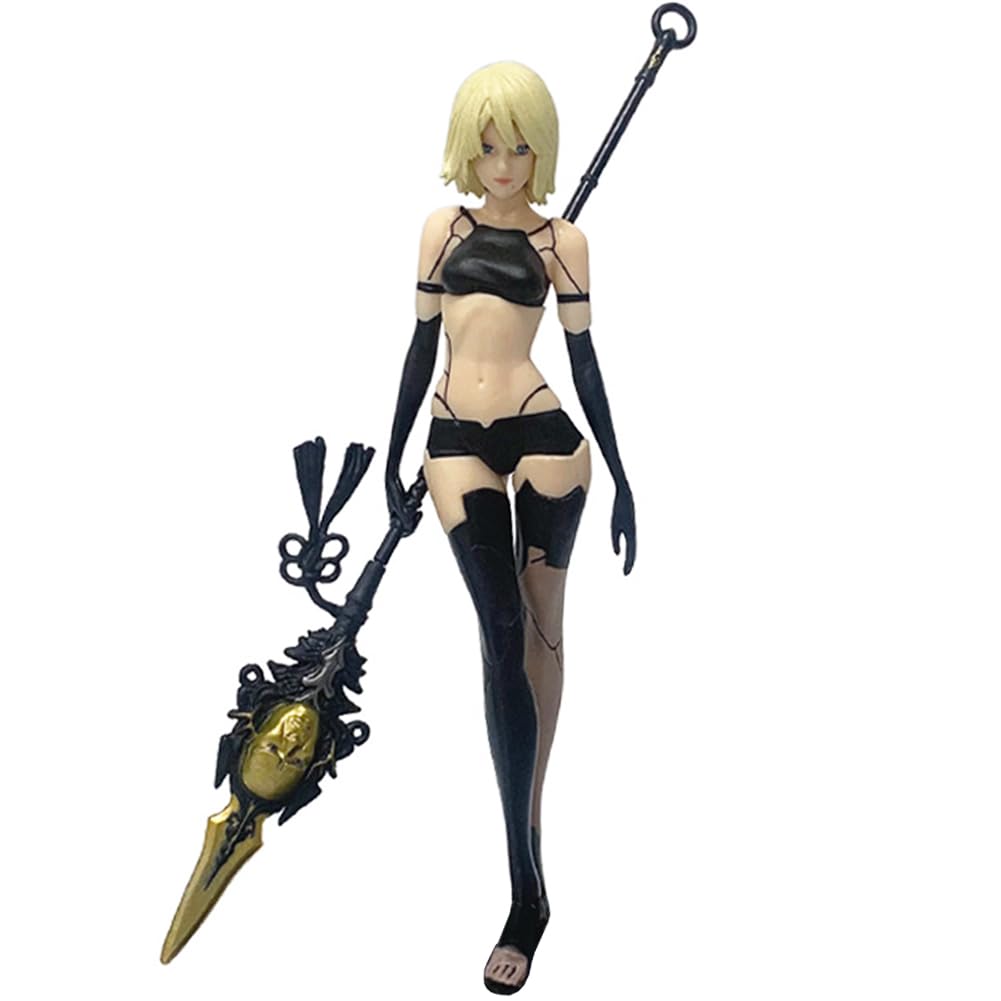 Gooyeh A2yorha Game Figure A2 Action Figure, Standing Posture Holding Gun PVC Statue Model Anime Figure Collection Desktop Ornaments Decoration 18CM