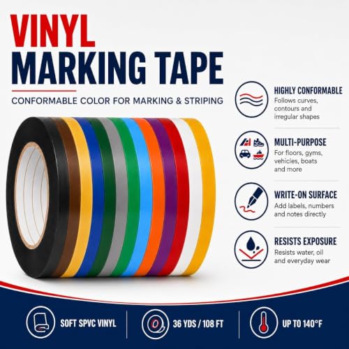 Image of GGR Supplies CVT-536 Emerald Green Vinyl Floor Marking Tape, 1 /4 x 36 Yards