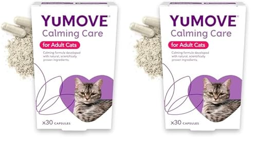 YuMOVE Calming Care Cats Tasty Treats Supplements, Anxiety Relief Calming Tablets for Cats who are Stressed or Nervous, Adult Cat, 30 Capsules (Pack of 2)