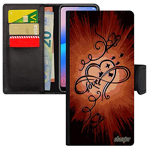 Coque iPhone 15 Plus rabat orange peinture femme de luxe