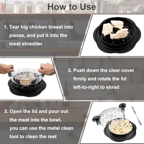 Chicken Shredder Tool Twist Large-Meat Shredder Tool Twist – Pulled Pork Shredder – Anti-Slip Chicken Shredder Tool Suitable for Steak Pork Chicken Breast – BPA-Free and Dishwasher-Safe (Red)