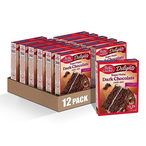 Image of Betty Crocker Delights Super Moist Dark Chocolate Cake Mix, 13.25 oz. (Pack of 12)