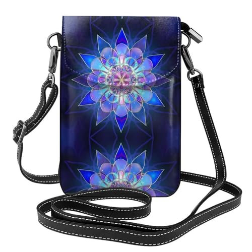Portefeuille sac à bandoulière fleur de lotus avec compartiments sécurisés