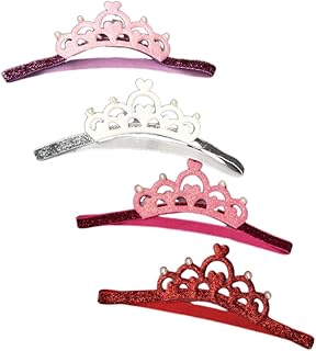 SAFIGLE 4 Pçs Faixas De Cabeça De Bebê Coroa De Bebê Laços De Cabelo Para Crianças Faixa De Cabeça De Bebê Glitter Faixa De Cabeça De Bebê Acessórios De Cabelo Flash Coroa Infantil Para