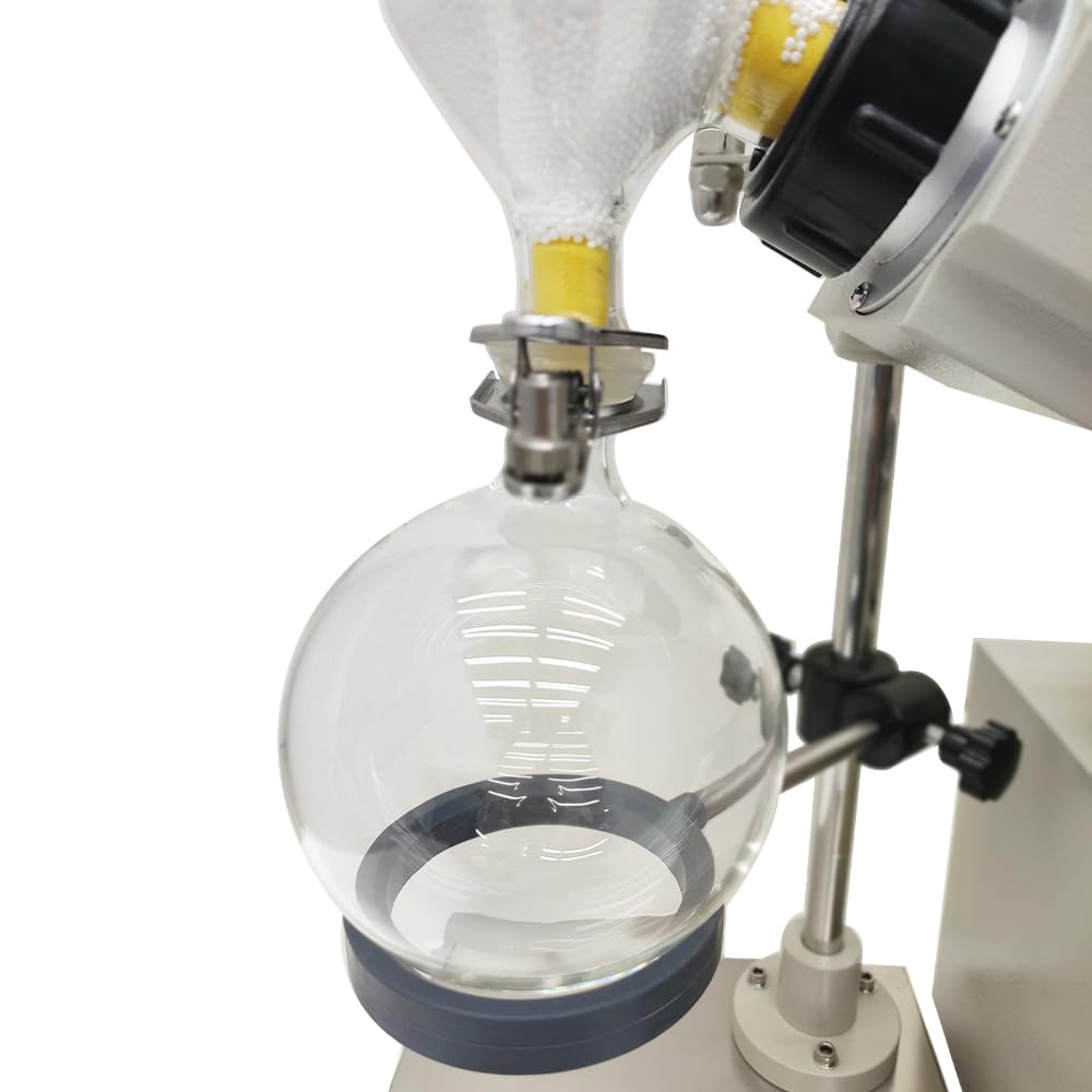 INTBUYING Rotary Evaporator 2L Lab Rotavapor with 1L Collecting Flask, 120mm Manual Lifting Heating Bath, 0-120rpm Speed Digital Display Vacuum Vaporizer for Purification Rotational Evaporation