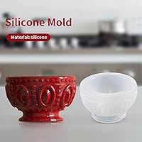 Vista 3 de Moldes de macetas de flores de concreto de silicona, moldes de plantador de cemento y arcilla de silicona, moldes redondos de cuenco de resina