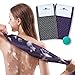 Produktbild myHomeBody Extra langer Peeling-Waschlappen | Peeling-Körperpeeling | Peeling-Handtuch, Japanischer Waschlappen | 3D-Textur Obsidian and Raisin Dots, 2er-Set mit Bonus-Gesichtsbürste